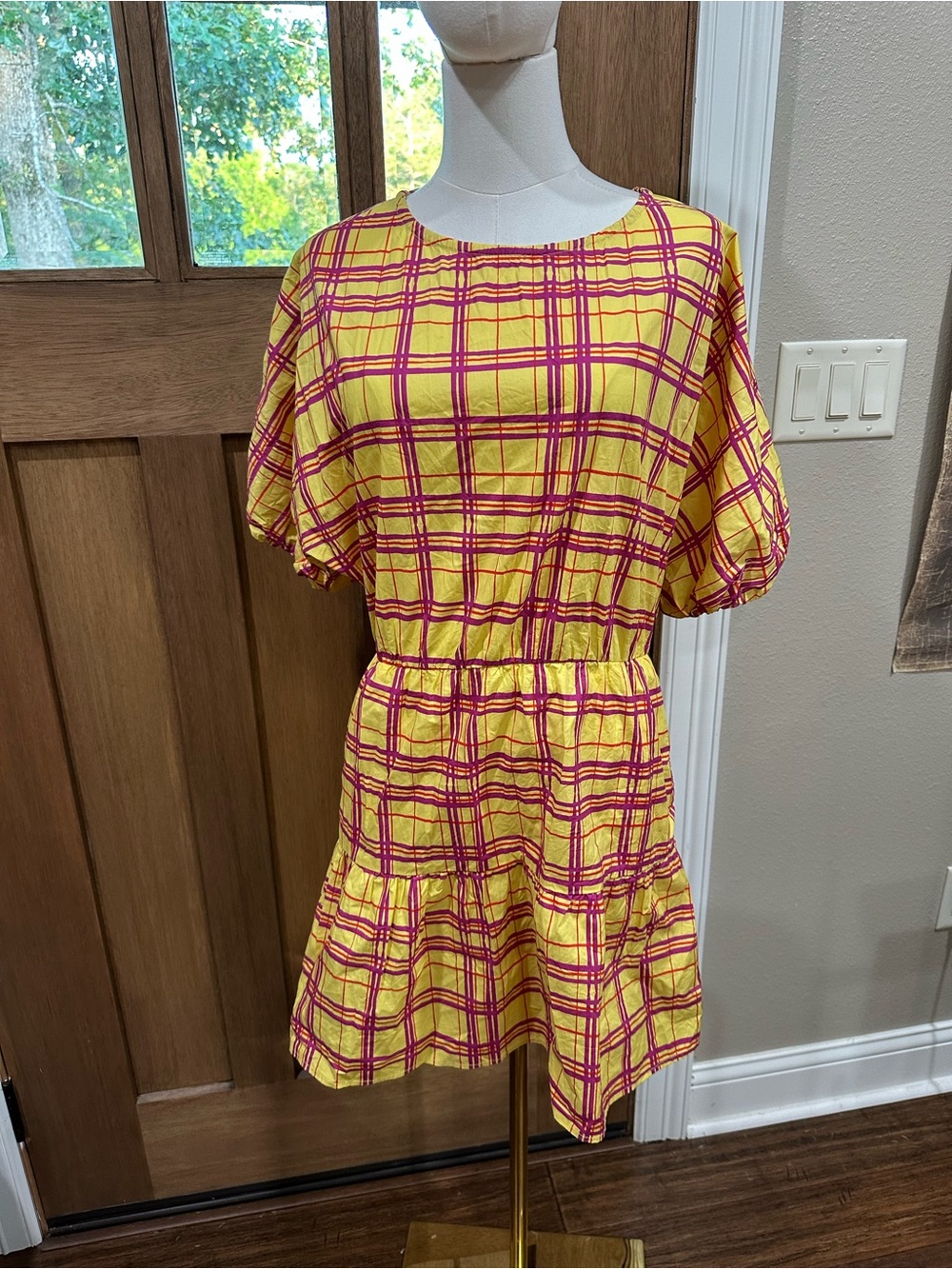 L’Academie Los Angeles Plaid Open Back Mini Dress Size Small - Picture 3 of 6